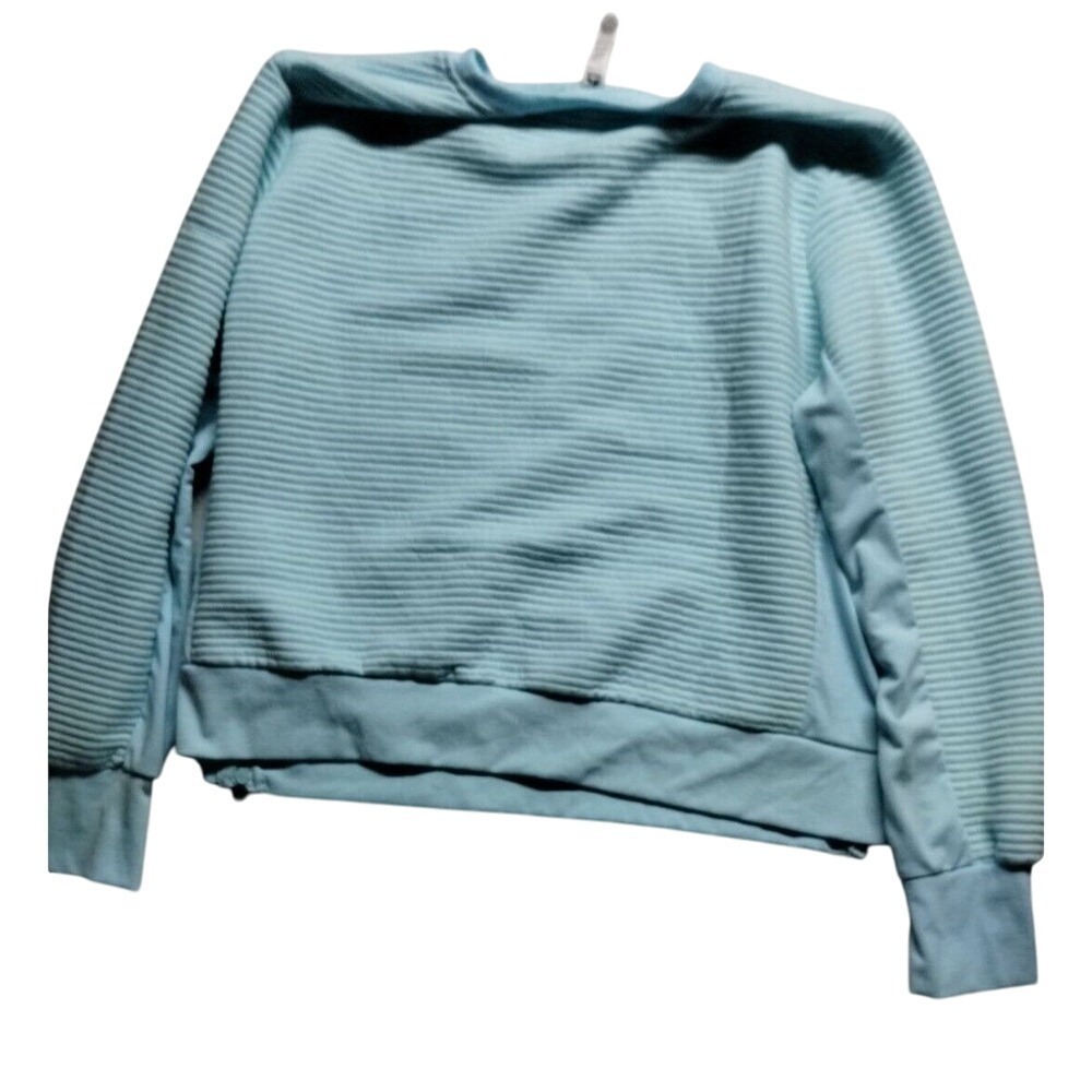 Hillcrest‎ Women's Textured Light Blue Sweatshirt XXL with side Zippers